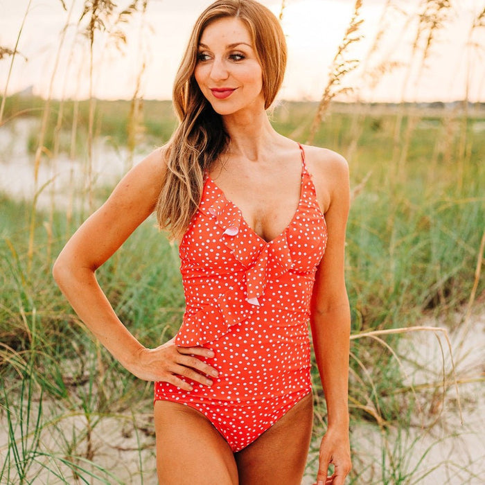 Flutter Swim - Red Dots - Sugar Bee Clothing