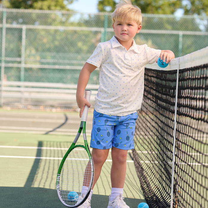Golf Shorts - French Blue Tennis - Sugar Bee Clothing