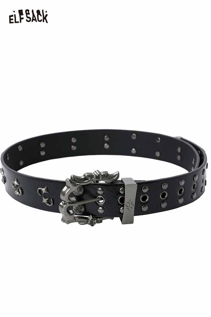 ELFSACK Gothic Star Studded Leather Belt