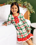 Gown with Bloomers - Christmas Plaid Holiday Lounge - Sugar Bee Clothing