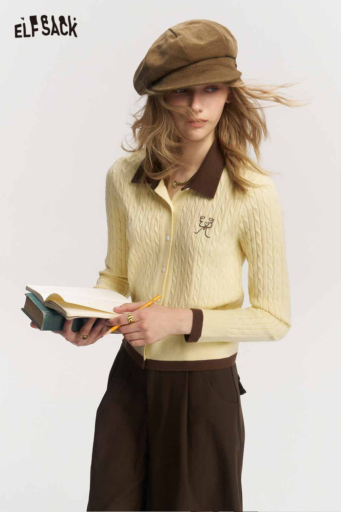 Graphic Print Long Sleeve Knit Sweater