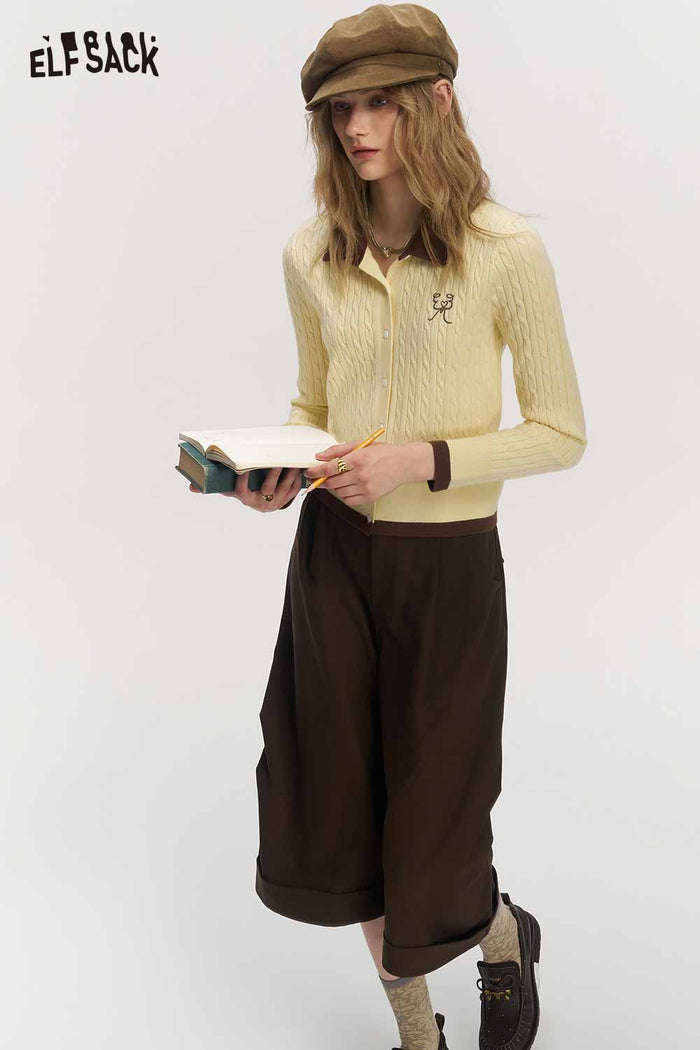 Graphic Print Long Sleeve Knit Sweater