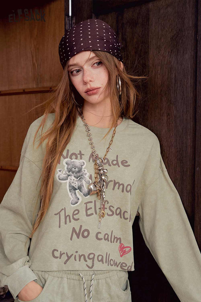 Graphic Print Sweatshirt Skirt Set
