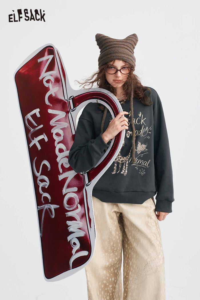 Graphic Slogan Print Sweatshirt