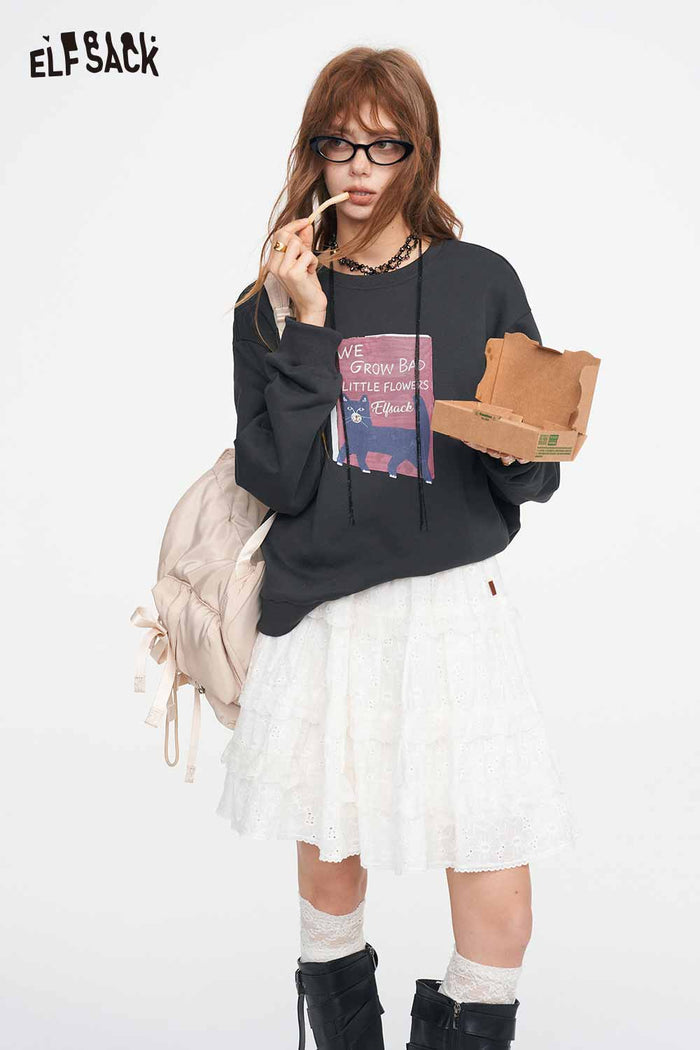 Graphic Slogan Print Sweatshirt