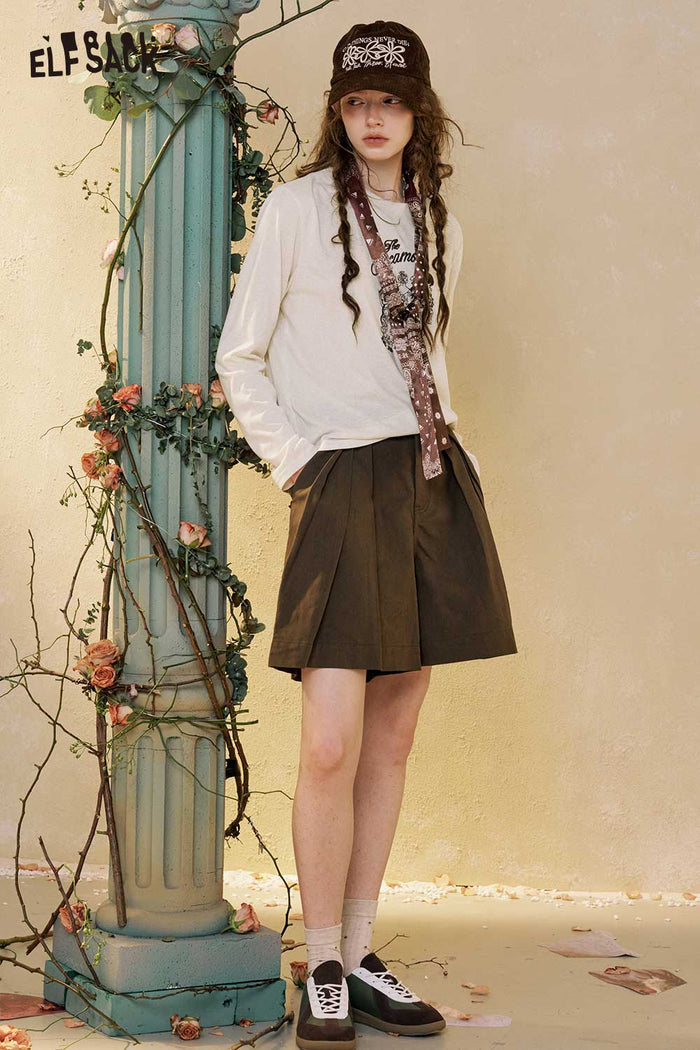 ELFSACK Graphic Top Pleated Skirt Set