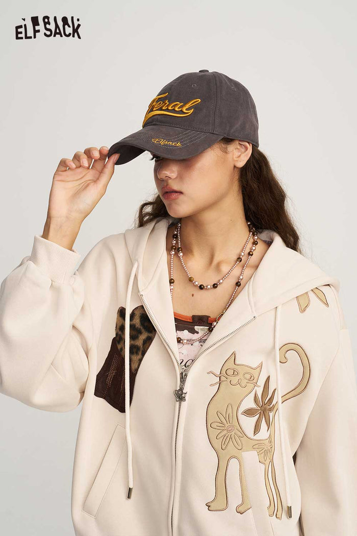 Grey Embroidered Letter Baseball Cap