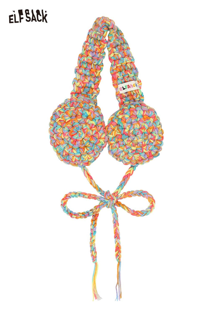 ELFSACK Hand-Knitted Color Block Pattern Ear Warmers