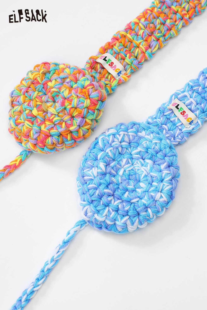 ELFSACK Hand-Knitted Color Block Pattern Ear Warmers