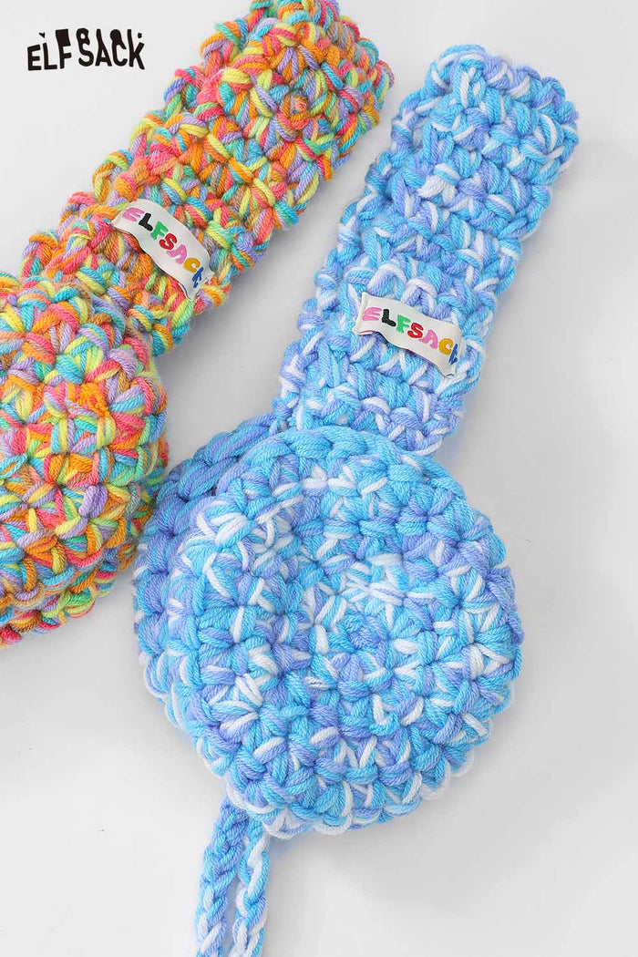 ELFSACK Hand-Knitted Color Block Pattern Ear Warmers