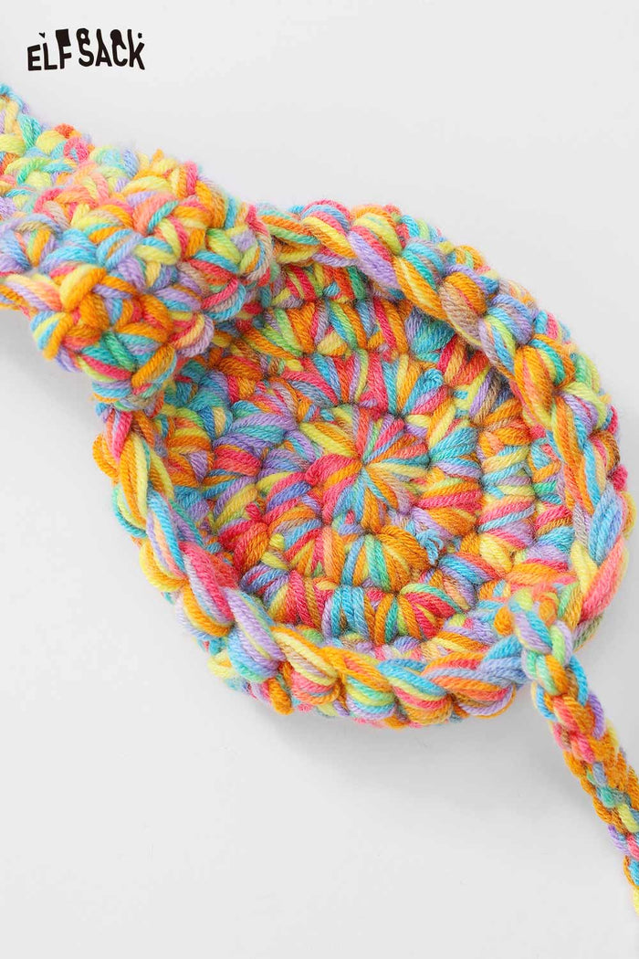 ELFSACK Hand-Knitted Color Block Pattern Ear Warmers