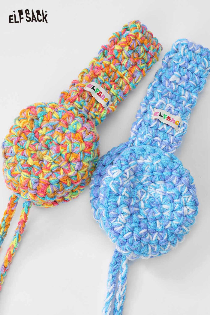 ELFSACK Hand-Knitted Color Block Pattern Ear Warmers