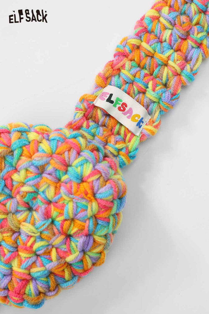 ELFSACK Hand-Knitted Color Block Pattern Ear Warmers