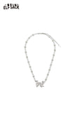ELFSACK Handcrafted Pearl Necklace Alloy Minimalist Pendant for Layering