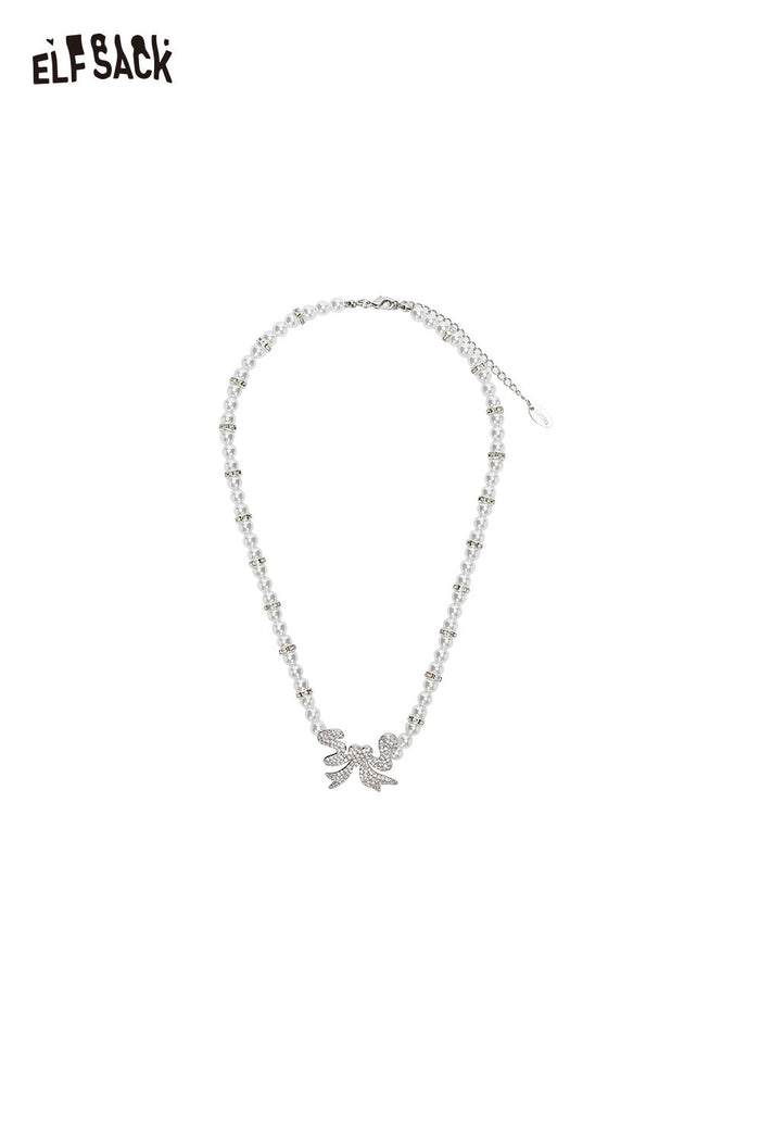 ELFSACK Handcrafted Pearl Necklace Alloy Minimalist Pendant for Layering