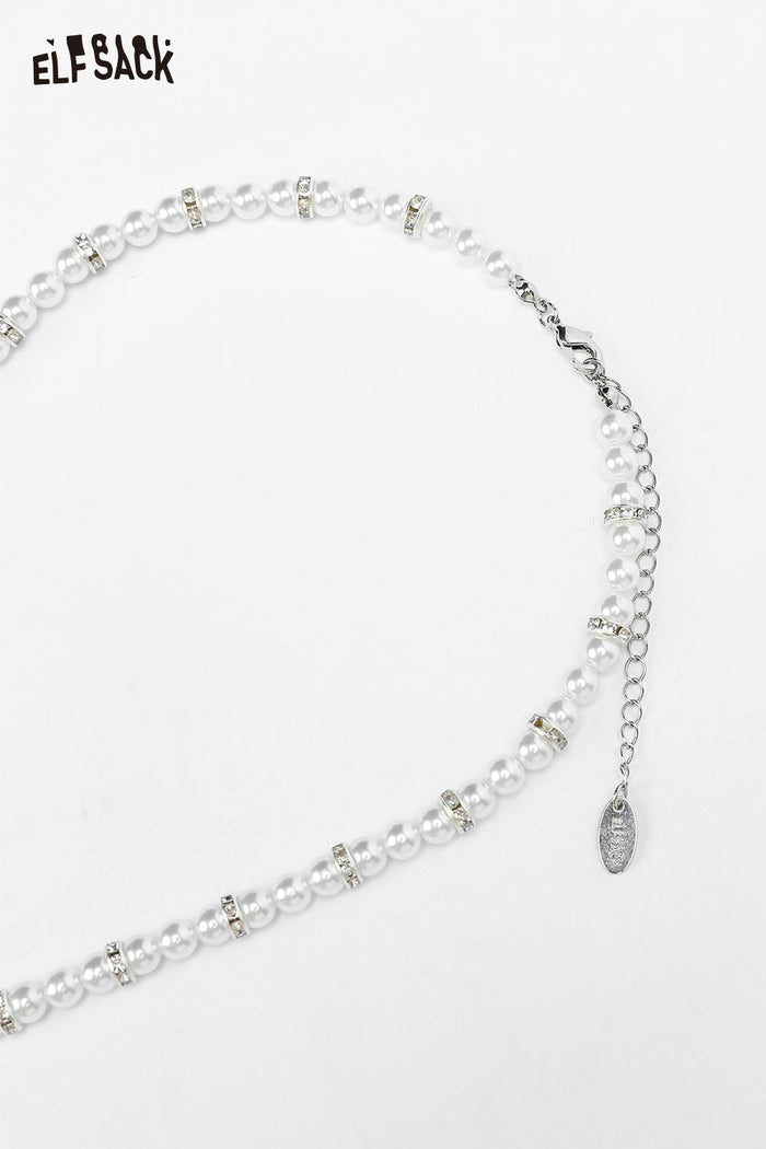 ELFSACK Handcrafted Pearl Necklace Alloy Minimalist Pendant for Layering