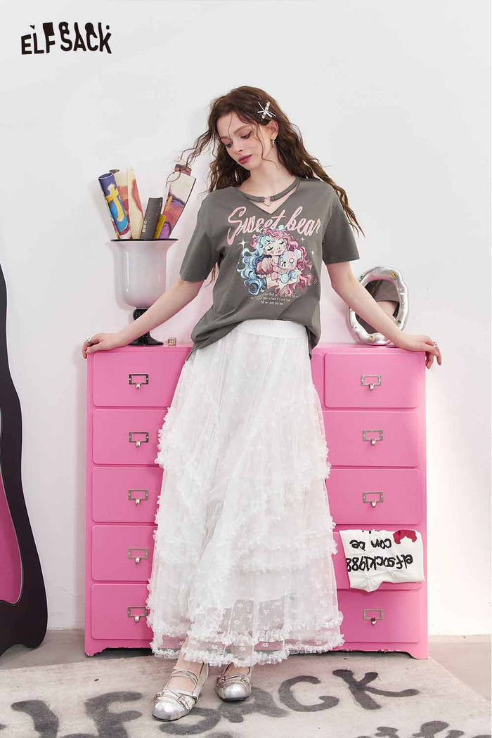ELFSACK Heart Choker Sweet Bear Girl Tee