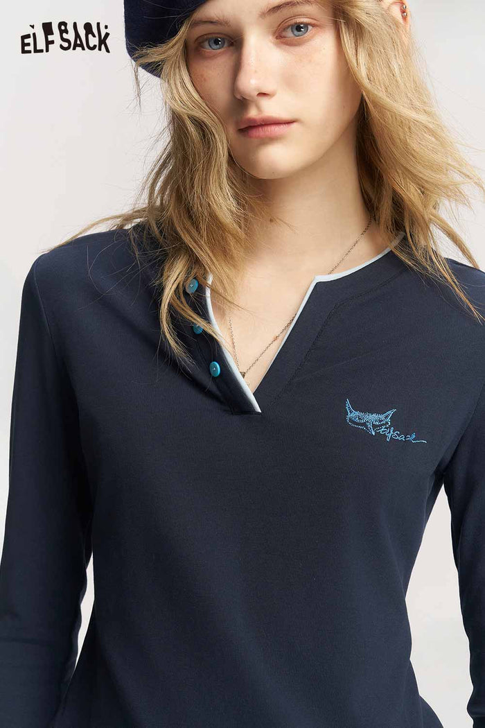 Henley Ringer Long Sleeve T Shirt