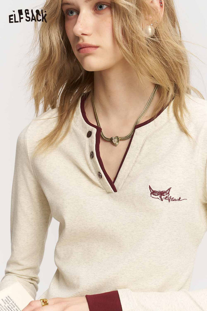 Henley Ringer Long Sleeve T Shirt