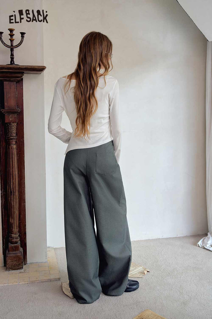 High Waist Loose Ankle Drawstring Pants