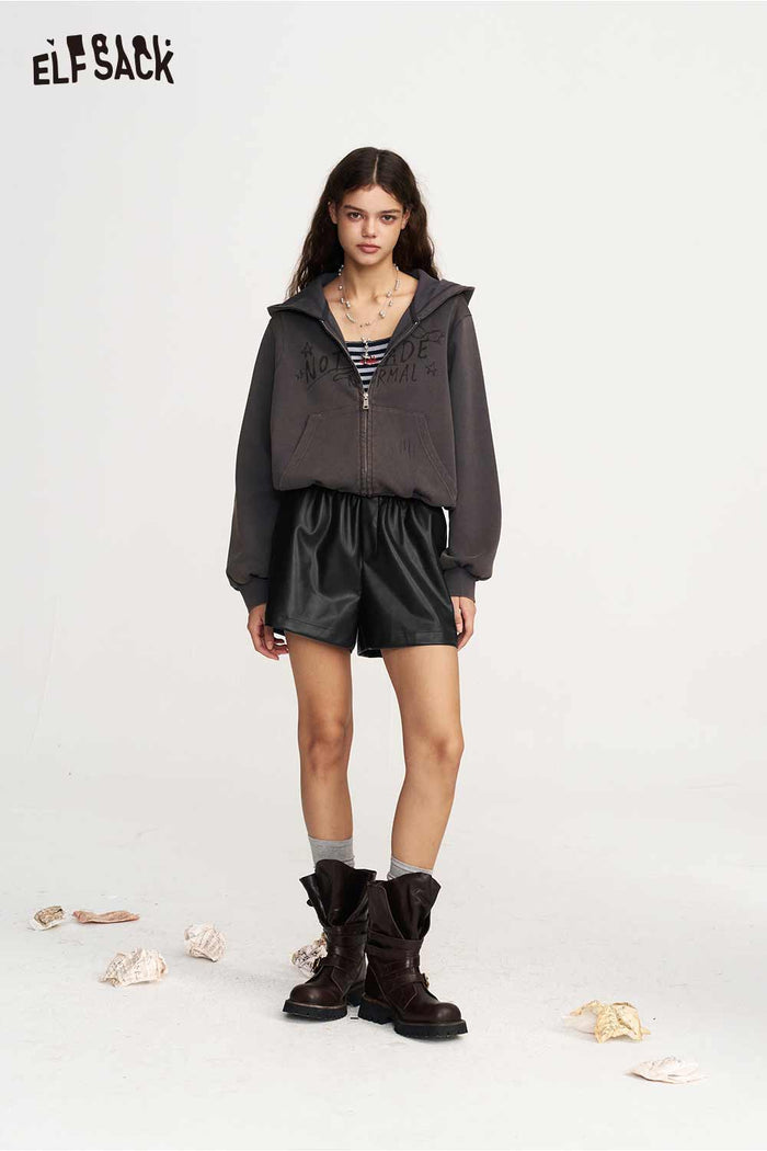 High Waist Two-Button Smocked Shorts