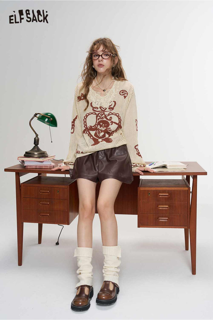 High Waist Two-Button Smocked Shorts