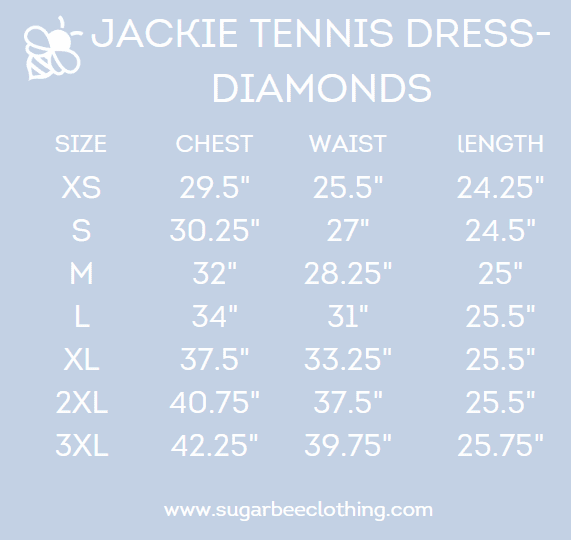 Jackie Pleated Tennis Dress - Diamonds - Sugar Bee Clothing