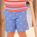 Kent Golf Shorts - French Blue Anchors - Sugar Bee Clothing