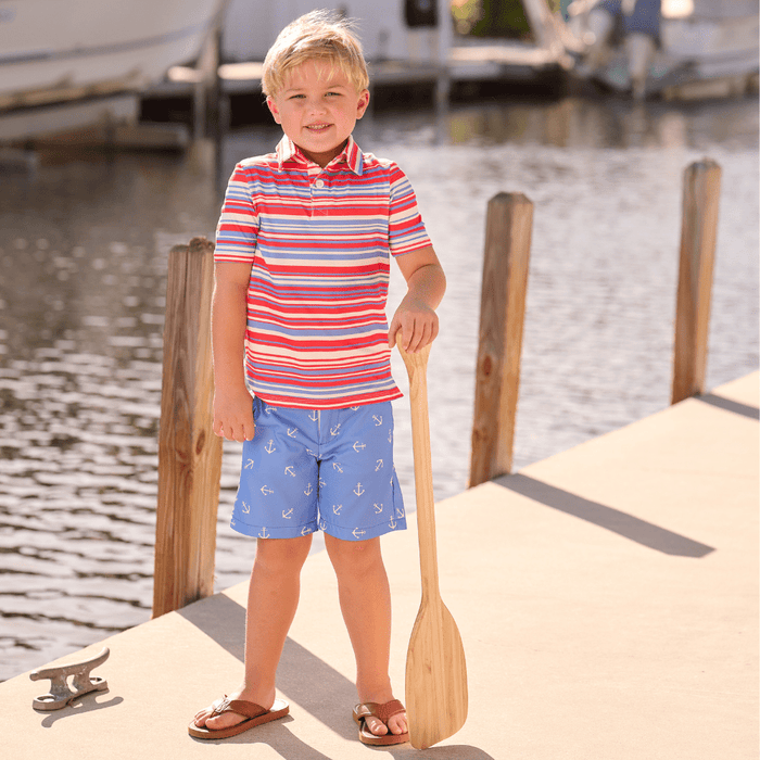Kent Golf Shorts - French Blue Anchors - Sugar Bee Clothing