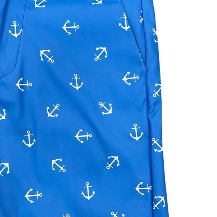 Men's Golf Shorts - French Blue Anchors - Sugar Bee Clothing