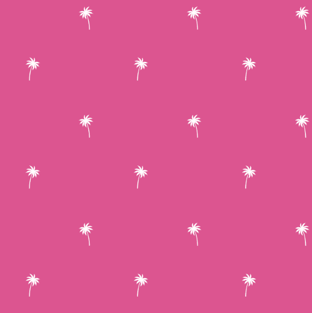 Lauren Ruffle Tank - Pink Palm Trees - Sugar Bee Clothing