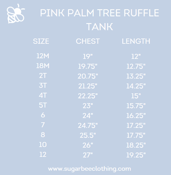 Lauren Ruffle Tank - Pink Palm Trees - Sugar Bee Clothing