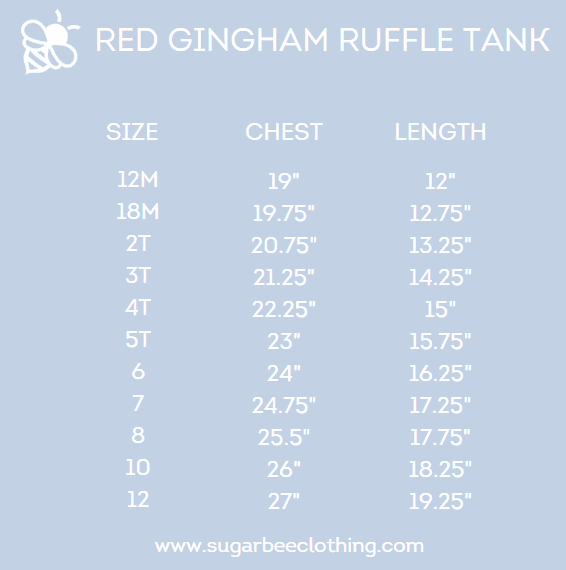 Lauren Ruffle Tank - Red Gingham - Sugar Bee Clothing