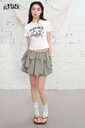 ELFSACK Layered Ruffle Puffball Mini Skirt