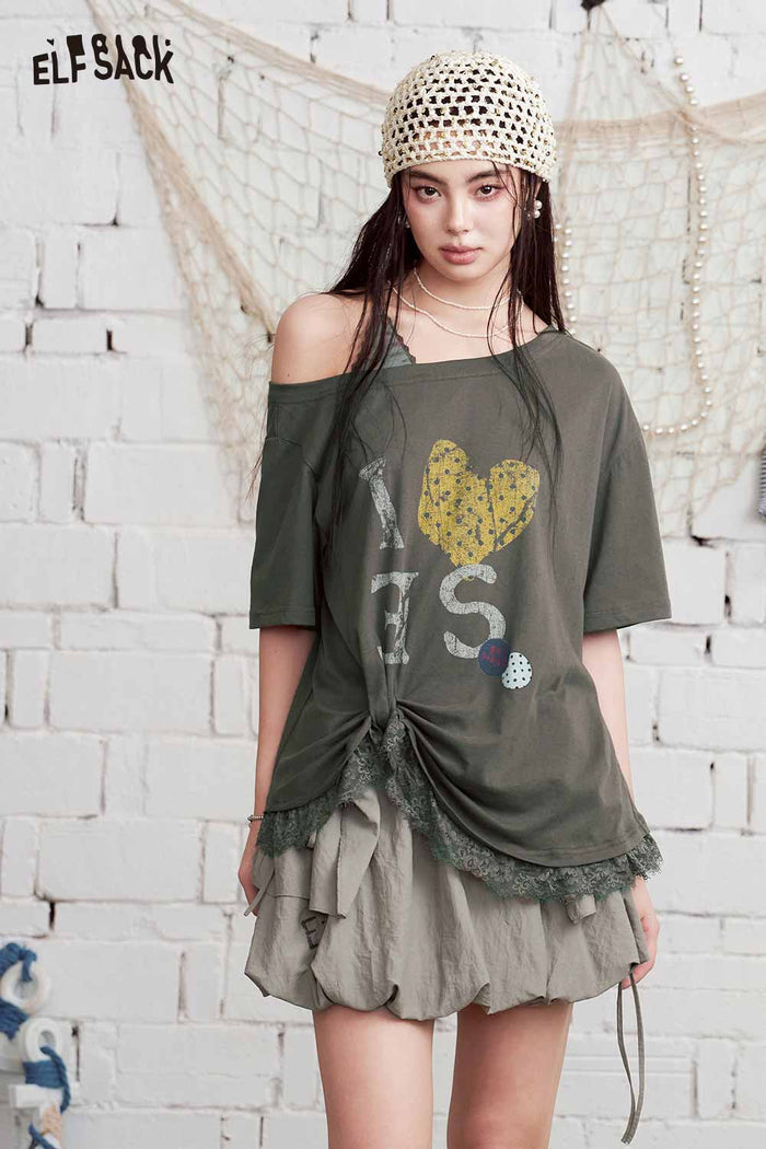 ELFSACK Layered Ruffle Puffball Mini Skirt