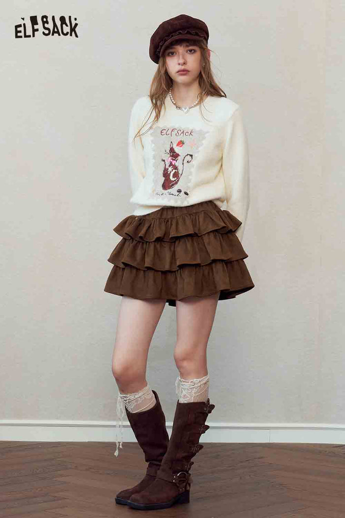 Leopard Ruffle Layered Mini Skirt