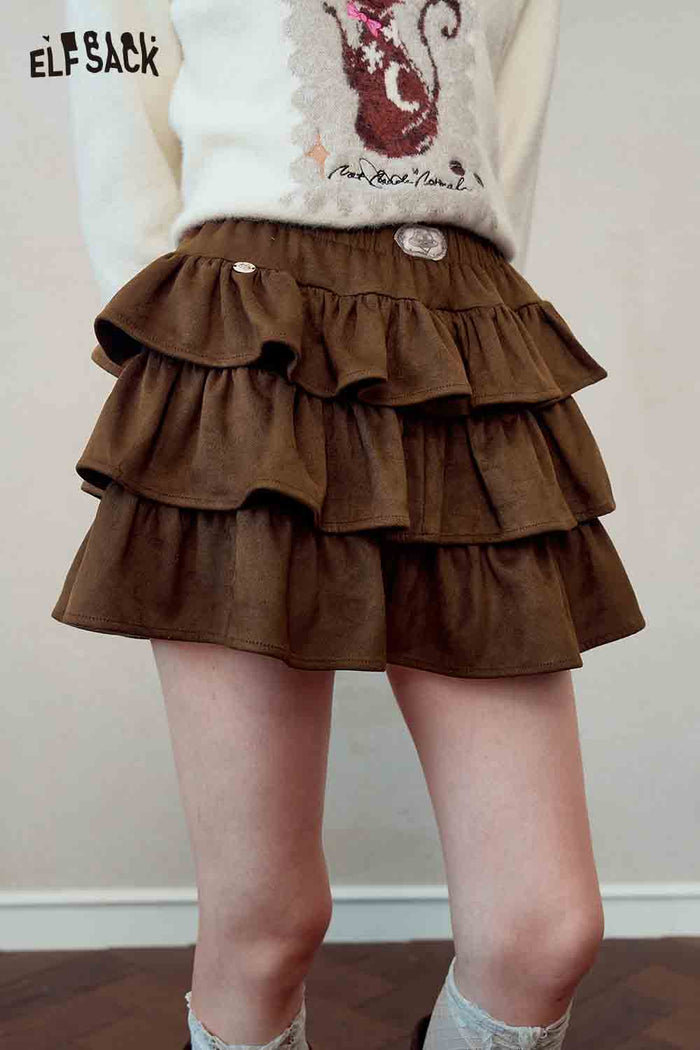 Leopard Ruffle Layered Mini Skirt