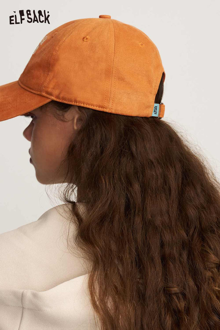 Letter Embroidered Brown Baseball Cap