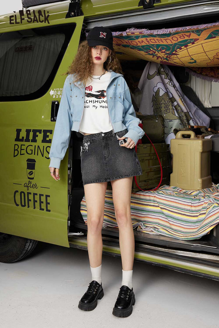 ELFSACK Light Casual Slimming Short Sleeve Graphic Solid Tshirt