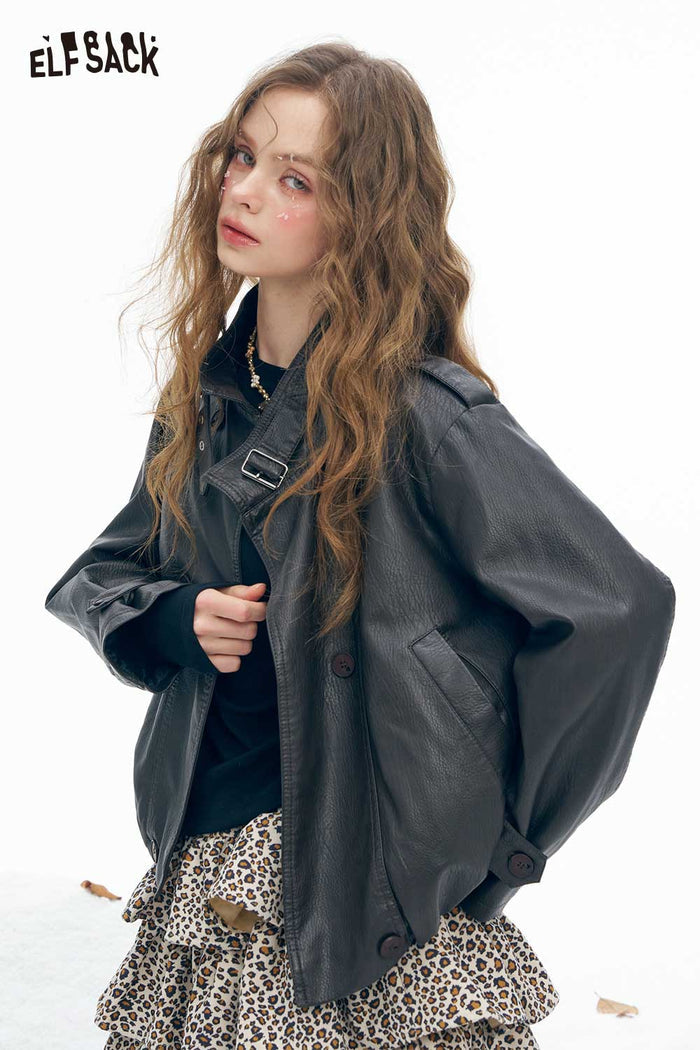 ELFSACK Light Classic Leather Jacket