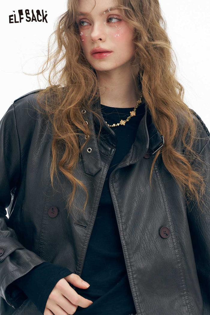 ELFSACK Light Classic Leather Jacket