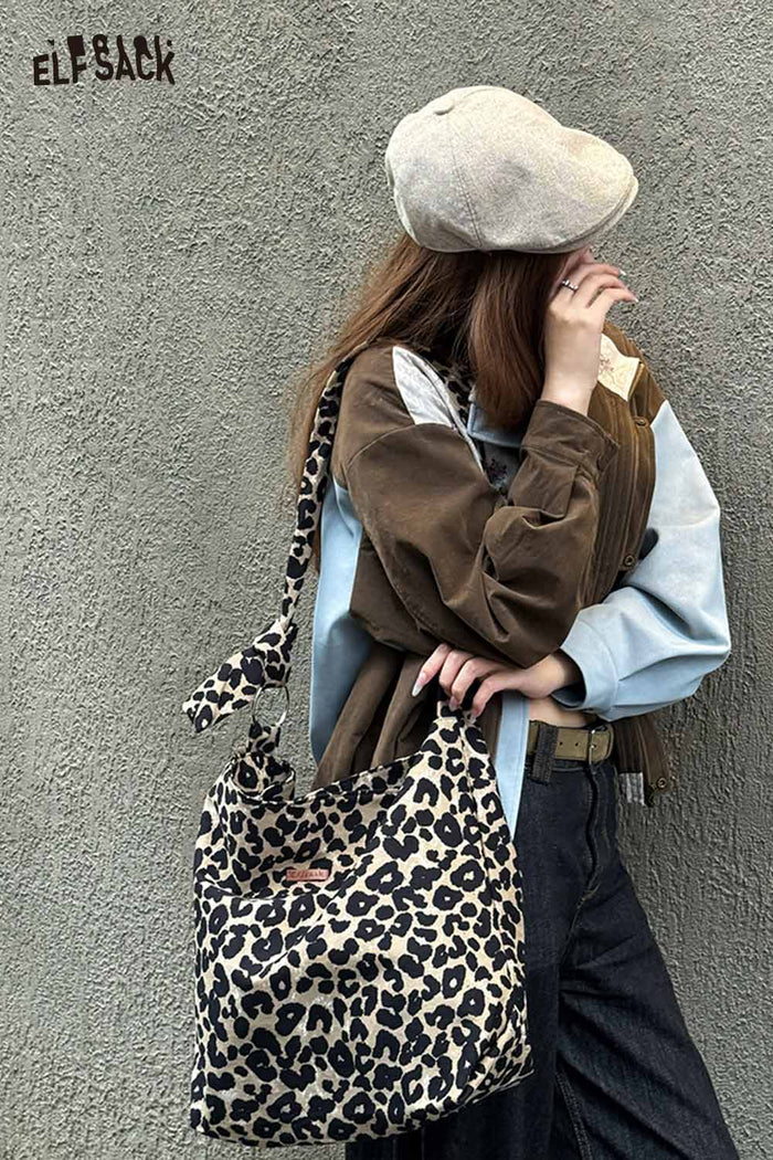 ELFSACK Light Leopard Crossbody Bag