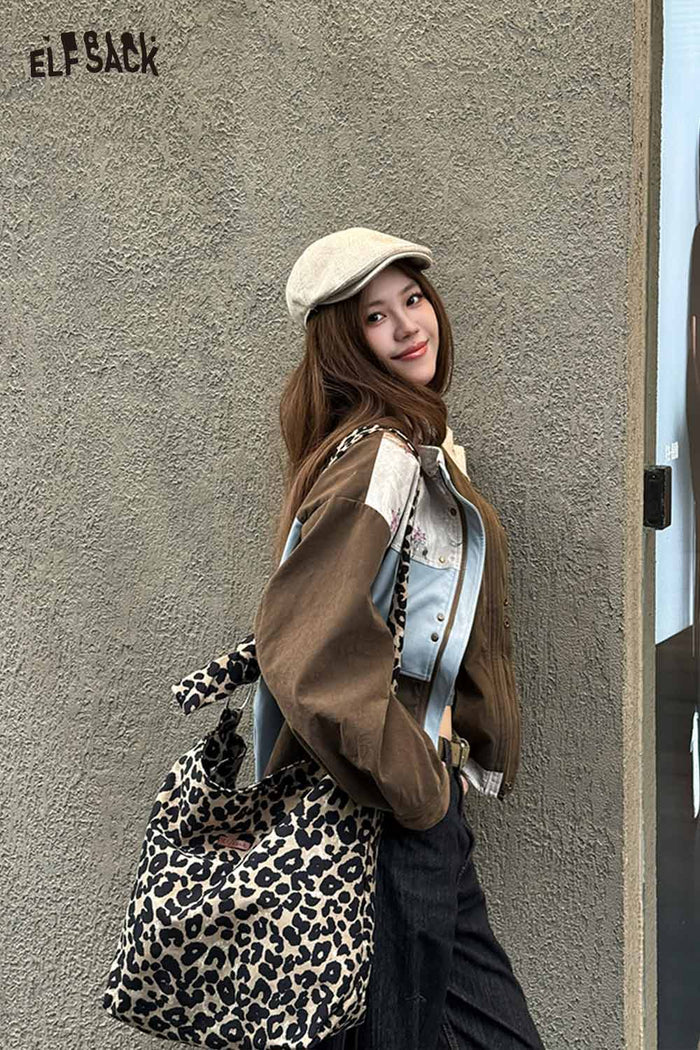 ELFSACK Light Leopard Crossbody Bag