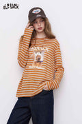 ELFSACK Lightweight Colorblock Stripe Long Sleeve T-shirts
