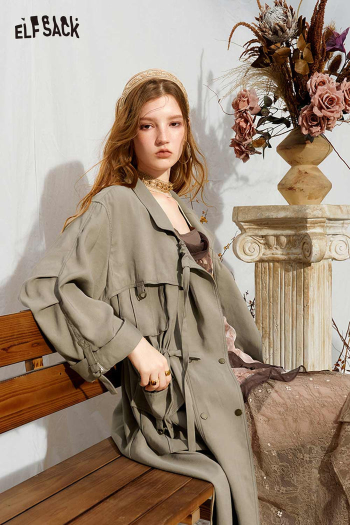 Long Loose Multi Pocket Trench Coat