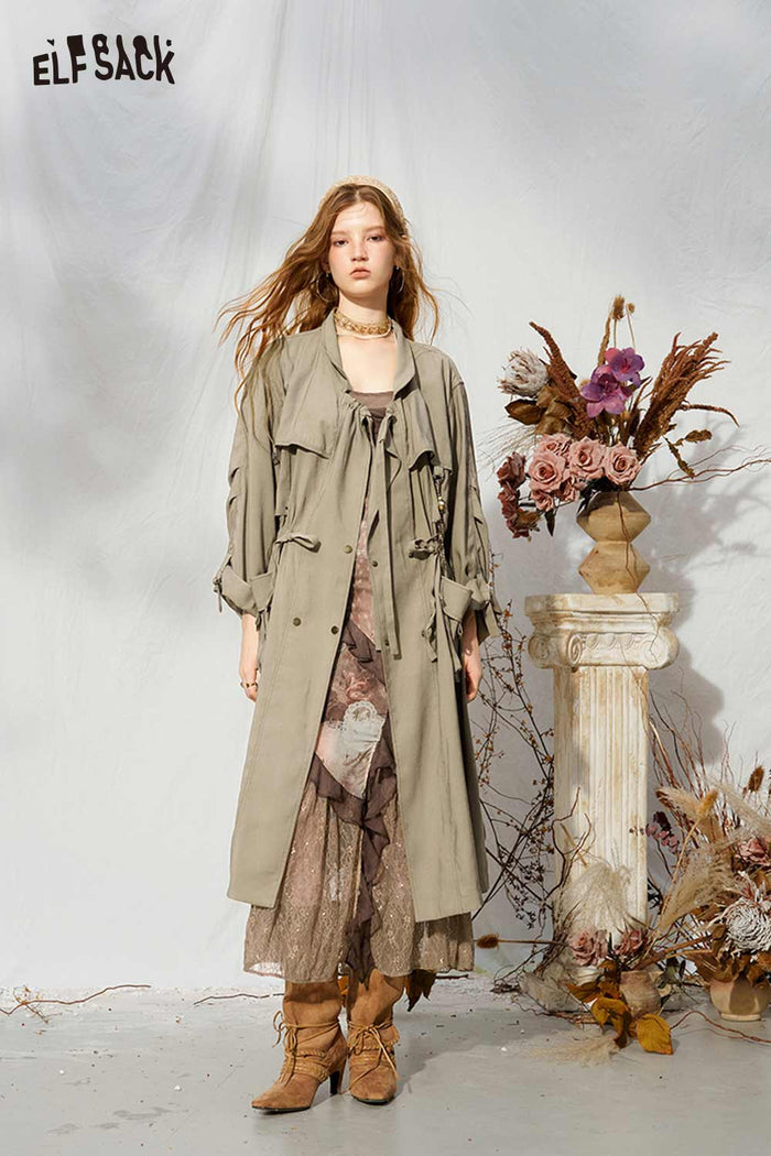 Long Loose Multi Pocket Trench Coat