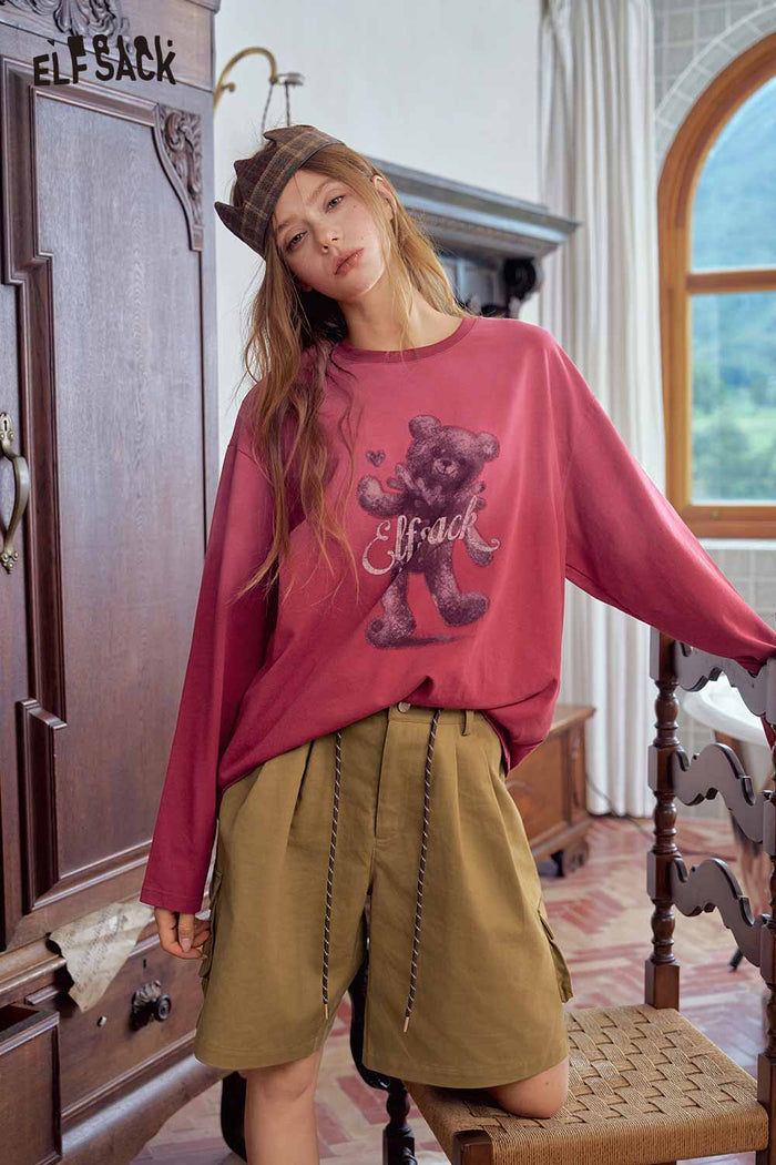 Long Sleeve Bear Graphic Tee