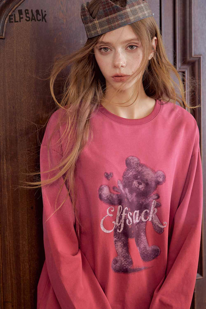 Long Sleeve Bear Graphic Tee
