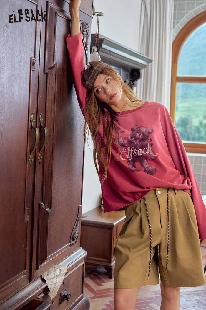 Long Sleeve Bear Graphic Tee