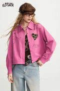 Long Sleeve Cropped Graphic Blouse